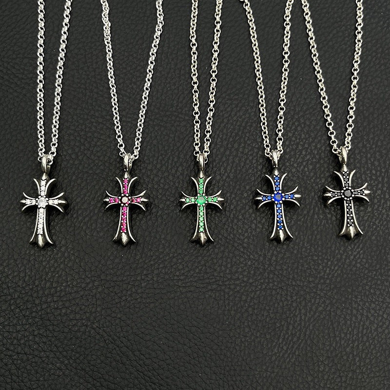 Chrome Hearts Necklace Cross Diamond Pendant Men's and Women's