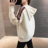 Women Knitwear Autumn and Winter Hooded Pullover Sweater Loose Casual Sweater