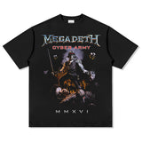 Mens Vintage Rock Band T-Shirt Short Sleeve Rock Band MEGADETH Cyber Army CYBER ARMY2016