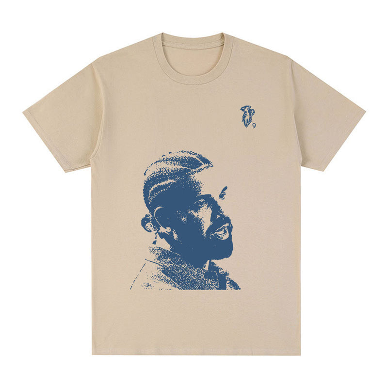 Vintage Rapper Drake Portrait Graphic T Shirt Men's Fashion
