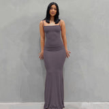 Women Dresses Casual Sleeveless Slim Fit Camisole Dress (Bla0420)
