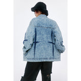 Unisex Jacket Retro Washed Denim Jacket