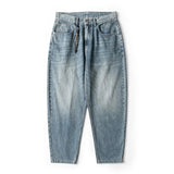 Men Jeans Retro Washed Distressed Wide Leg Jeans