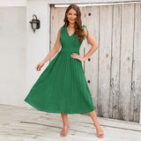 Women Date Dress Summer Pleated Skirt Dress plus Size