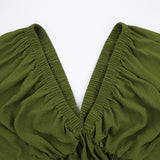 Women Dress Sexy Backless Lantern Sleeve Dress