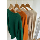 Women Knitted Pullover Vintage Autumn and Winter Loose Knitwear