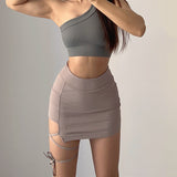 Women Yoga Sports Shorts High Waist Workout Pants Running Fitness Skirt