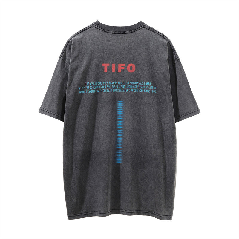 Men Vintage T-Shirt Science Fiction Figure Printed Men's Short-Sleeved T-shirt