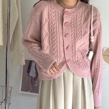 Women Knitwear Autumn Winter Retro Sweater Loose Knitted Cardigan