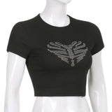 Women T-shirt Summer Slim Fit Midriff-Baring T-shirt