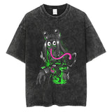 20242024 Fashion Streetwear Men Washed T Shirt Anime