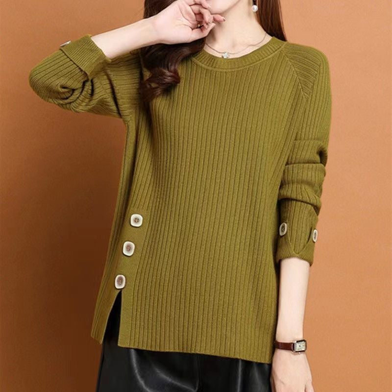 Women Knitwear Autumn and Winter round Neck Knitwear Loose Style Sweater