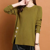 Women Knitwear Autumn and Winter round Neck Knitwear Loose Style Sweater