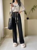 Women Sweatpants Straight Wide Leg Casual Trousers Track Sweatpants