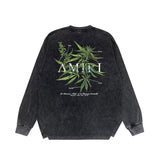 Amiri Long-Sleeve Shirt Plant Pattern Vintage Long Sleeve T-shirt