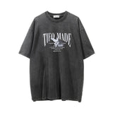 Men Vintage T-shirt Peace Dove Flower Print Short Sleeve T-shirt