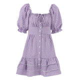 Women Dress Plaid Dress Spring/Summer A- line Skirt