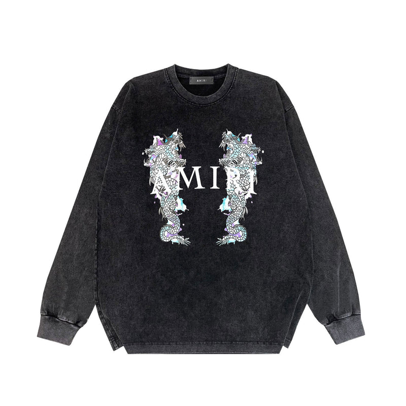Amiri Long Sleeve Shirt Vintage T Shirt Washed and Worn Vintage Long Sleeve T-shirt