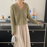 Women Cardigan Sweater Autumn Sweater Cardigan Loose Wool Sweater 3tn786