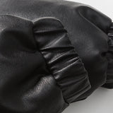 Unisex Winter Cotton Coat Letter Printed Stand-up Collar Cotton-Padded Clothes PU Leather Cotton-Padded Jacket