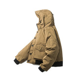 Unisex Winter Cotton Coat Three-Dimensional Pocket Decorative Hooded down Jacket
