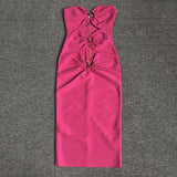 Women's Evening Dress Hollow-out Tight Bandage One-Piece Dress Banquet Dress