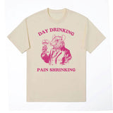 Day Drinking Pain Shrinking Vintage Rat Drawing T Shirt