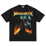 Mens Vintage Rock Band T-Shirt MEGADETH TRIVIUM High Street, Summer, Short Sleeve T-Shirt, Men's Top