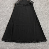 Women Evening Dress V Lace Bow Bandage One-Piece Dress