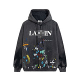 Gallery Dept Hoodie Hand Painted Graffiti Washed Hooded Sweater