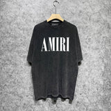 Amiri T-shirt Washed and Worn Retro Short Sleeve T-shirt