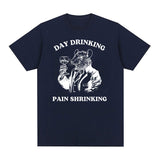 Day Drinking Pain Shrinking Vintage Rat Drawing T Shirt