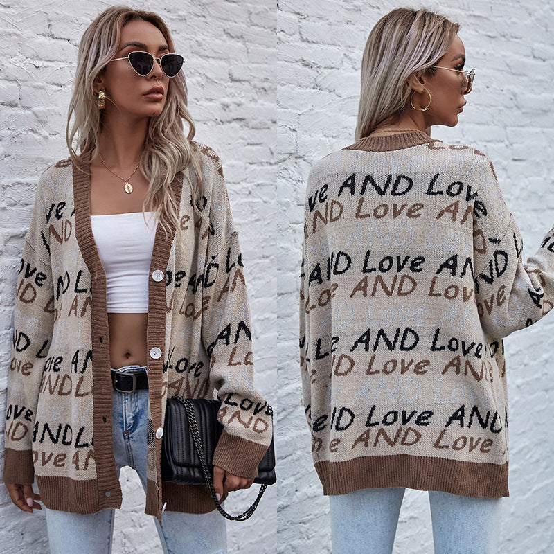 Women Knitted Sweater Autumn Knitted Long Sleeve Sweater Coat for Women