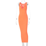 Women Dresses Sexy Dress Summer Sexy U Collar Sleeveless Slim Fit Skirt