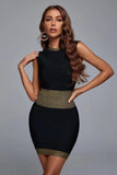 Women's Wedding Dress round Neck Bandage Hip Skirt