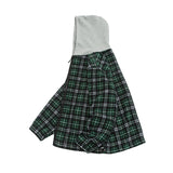 Unisex Winter Cotton Coat Plaid Hooded Fleece Padded Coat Vintage Loose and Warm Cotton-Padded Coat