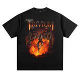 Mens Vintage Rock Band T-Shirt Trivia Rock Band Print T-Shirt VINTAGE Loose Short Sleeve