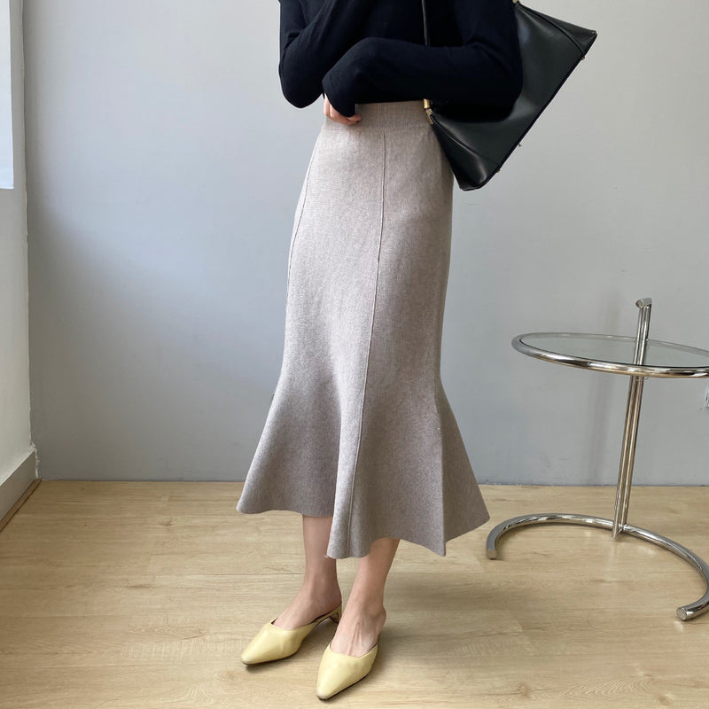 Women Knitted Skirt Fishtail Skirt Knitted Skirt