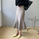 Women Knitted Skirt Fishtail Skirt Knitted Skirt