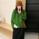 Women Knitted Pullover Autumn and Winter round Neck Sweater Loose Top