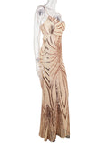 Women's Evening Gown Evening Dress Sexy Strap Vintage Sequins Dress