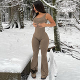 Women Jumpsuit Summer Slim Fit Backless Sleeveless Shoulder Strap Jumpsuit