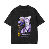 Printed washed old short-sleeved t-shirt