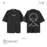 American vintage street T-shirt pure cotton retro men's and women's summer loose