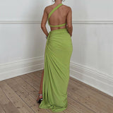 Women Dresses Autumn Sexy Backless Slim Fit Split Skirt Suit