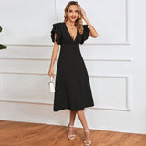 Women Dress Spring/Summer V-neck Sexy Backless Long Dress