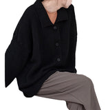 Women Knitwear Fall and Winter Lapels Sweater Loose Knitted Cardigan