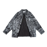 Men Jacket Coat Letter Printed Jacket Men's Loose Overalls