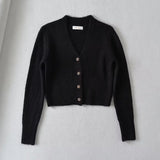 Women Sweater Knitwear Spring and Autumn V-neck Single-Breasted Knitted Cardigan
