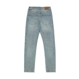 Men Jeans Washed Distressed Solid Color Straight Jeans